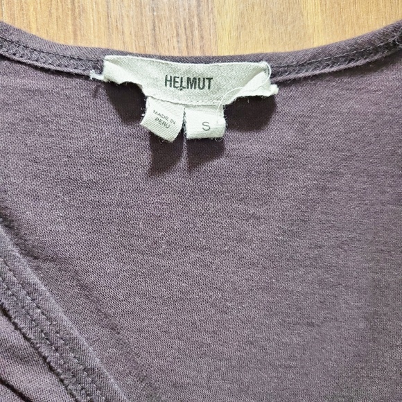 HELMUT Lang Plum Pima Cotton Asymmetrical Dress - Picture 3 of 4